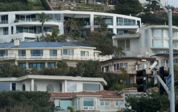 View of modern apartment buildings in San Diego